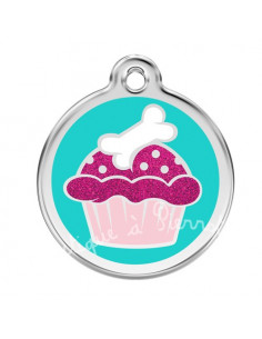 Médaille pailletée red-dingo cupcake petit-modèle pour chat