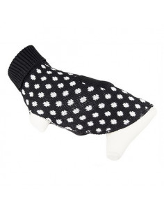 Pull Fun Doogy noir à pois blancs pour chien