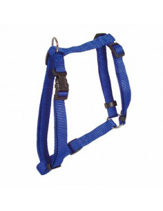 Harnais nylon pour chien Basic couleur bleu uni