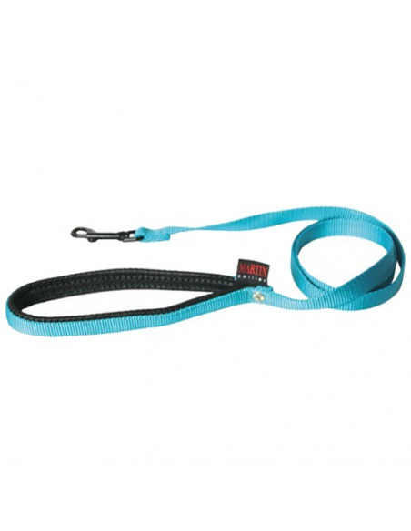 Laisse bleu turquoise Martin Sellier pour chien