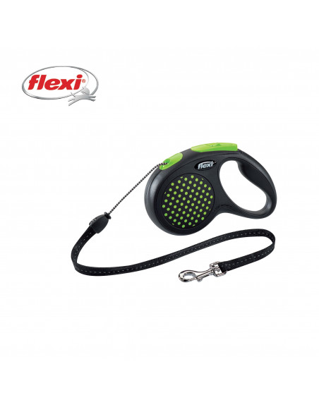Laisse rétractable FLEXI Design, XS, cordon de 3 m, jusqu'à 8 Kg