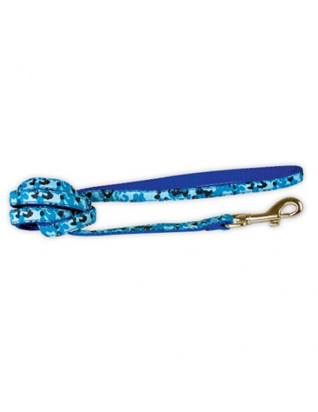 Laisse bleue avec motifs camouflage Doogy