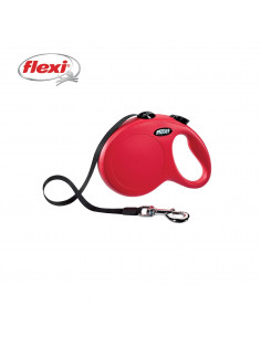 Laisse rétractable FLEXI New Classic, cordon, rouge.