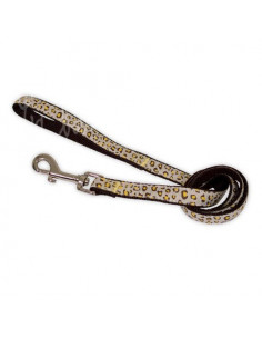 Laisse beige avec motifs léopard