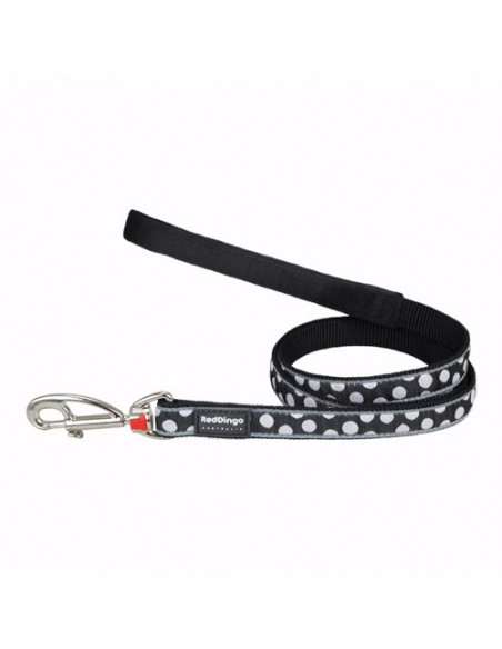 Laisse noire à pois blancs Red Dingo