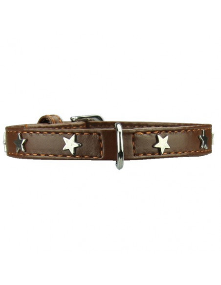 Collier pour chien en cuir avec sa médaille en forme d'os