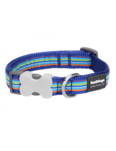 Collier rayé pour chien Red Dingo Stripe Dog bleu