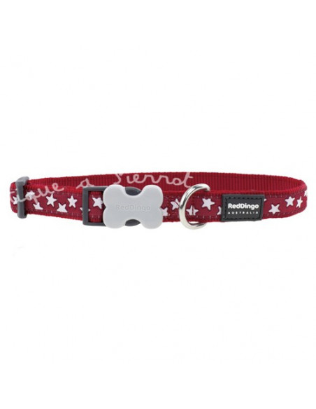 Collier pour chien rouge Red Dingo avec étoiles