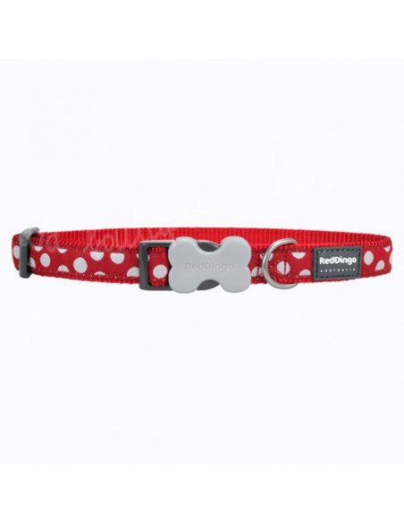 Collier rouge à pois blancs pour chien
