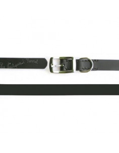 Collier noir pour chien avec boucle en acier inoxydable chromée