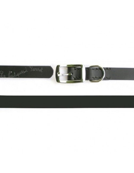 Collier noir pour chien avec boucle en acier inoxydable chromée