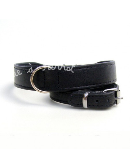 Collier noir Bobby escapade cuir d'agneau pour chien