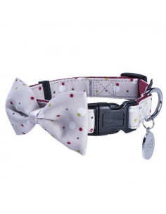 Collier à pois pour chien avec nœud papillon Bobby Dots