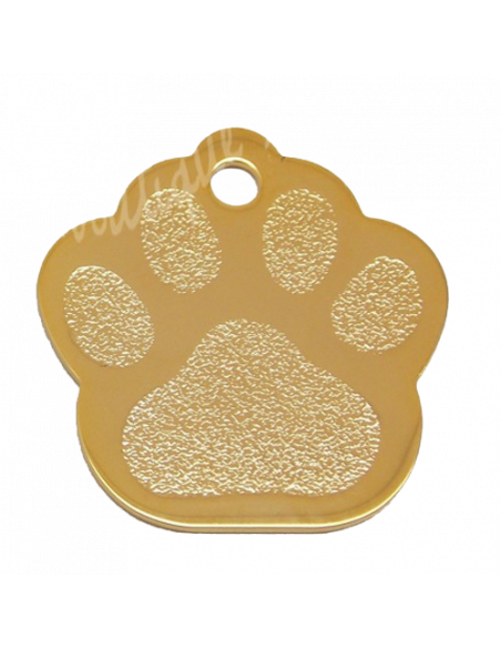 Médaille en forme de patte de chien dorée
