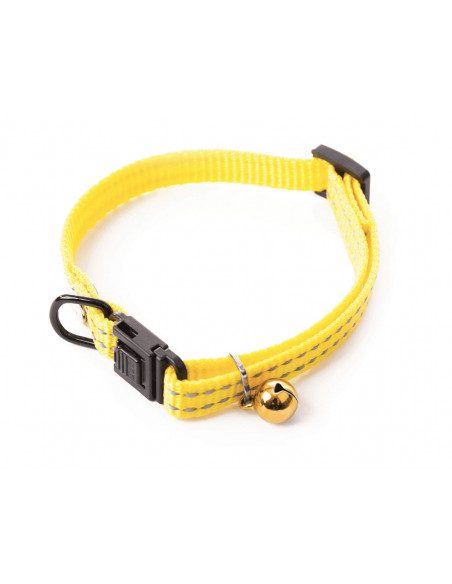 Collier réfléchissant Flash jaune pour chat