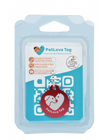La Boutique à Pierrot - Médaille rouge connectée pour chien et chat