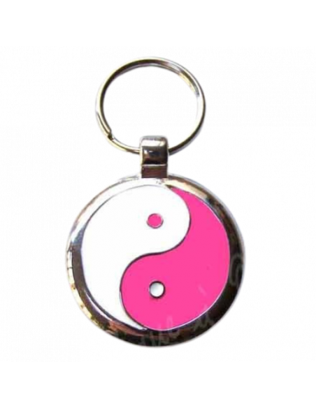 La Boutique à Pierrot - Médaille pour chien yin yang rose 3 cm