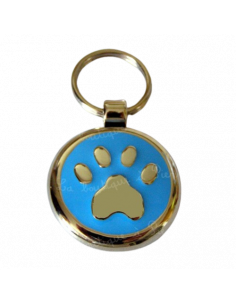 La Boutique à Pierrot - Médaille pour chat bleue avec pattes 2,5 cm