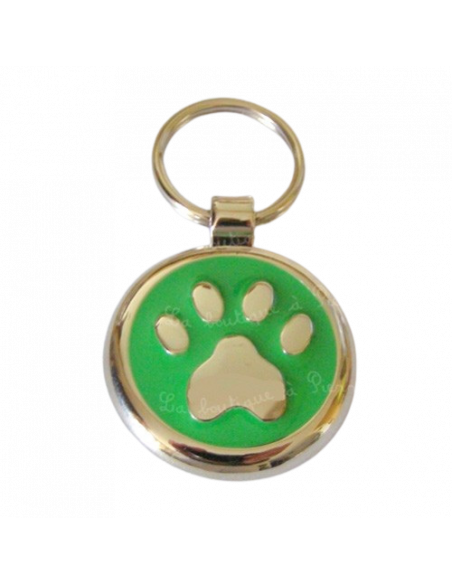 La Boutique à Pierrot - Médaille pour chat verte avec pattes 2,5 cm