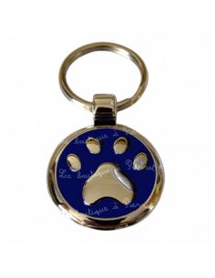 La Boutique à Pierrot - Médaille pour chien bleue avec petite patte
