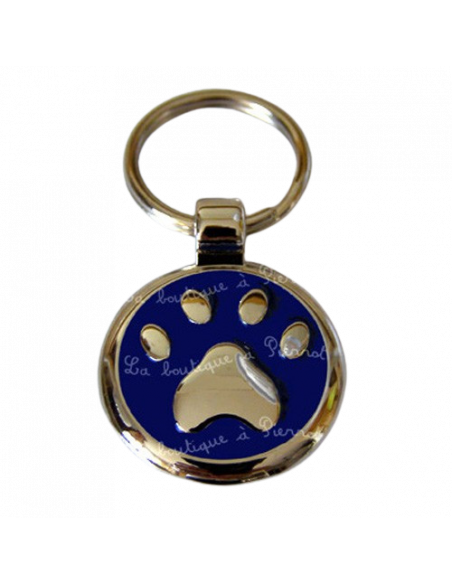 La Boutique à Pierrot - Médaille pour chien bleue avec petite patte
