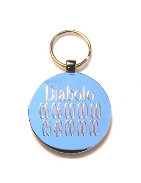 La Boutique à Pierrot - Médaille pour chat yin yang rose 2,5cm - gravure