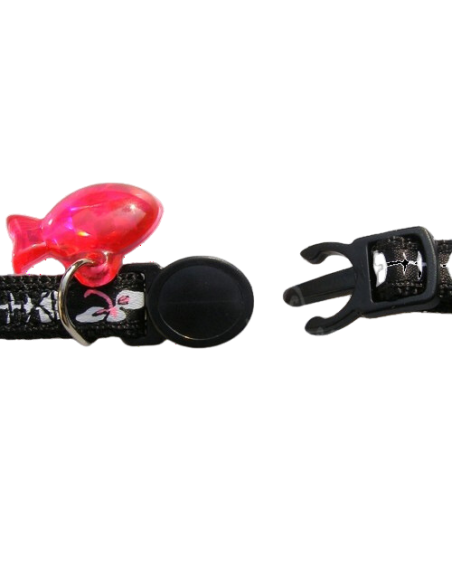 La Boutique à Pierrot - Collier pour chat Hunter noir, clip anti-étranglement