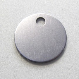 Médaille pour chien ronde alu 2cm couleur métal