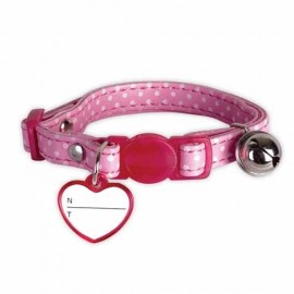 Collier hunter rose pois blancs sécurité anti-étranglement