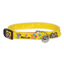 Collier jaune pour chat en 2d Doogy anti-étranglement