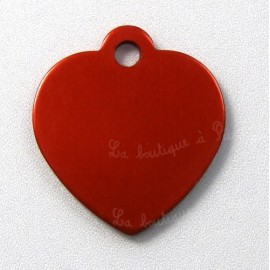 Médaille pour chat petit coeur rouge 1,9x2,1cm
