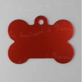 Médaille pour chien big os alu rouge 5x3,6cm