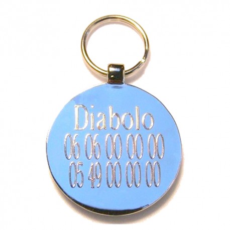 La Boutique à Pierrot - Médaille pour chien yin yang rose 2,5 cm gravure