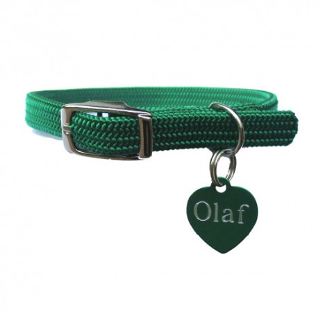 Collier Et Medaille Cœur Pour Chat Vert La Boutique A Pierrot