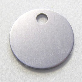 Médaille pour chat ronde alu 2,5 cm couleur métal