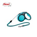 Laisse rétractable FLEXI new confort, XS, cordon de 3 m, jusqu'à 8 Kg, Bleu