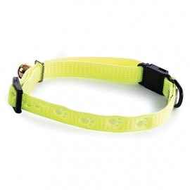 Collier pour chat Martin Sellier Pattes Jaune Fluo