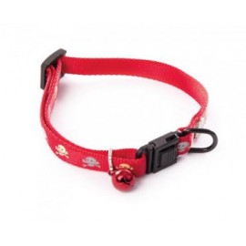 Collier pour chat avec motifs réfléchissants tête de mort Rouge + sécurité anti-étranglement
