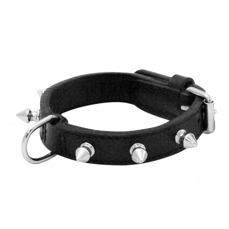 Collier Chien en Cuir  avec pointes