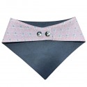 Collier bandana rose et gris pour chien